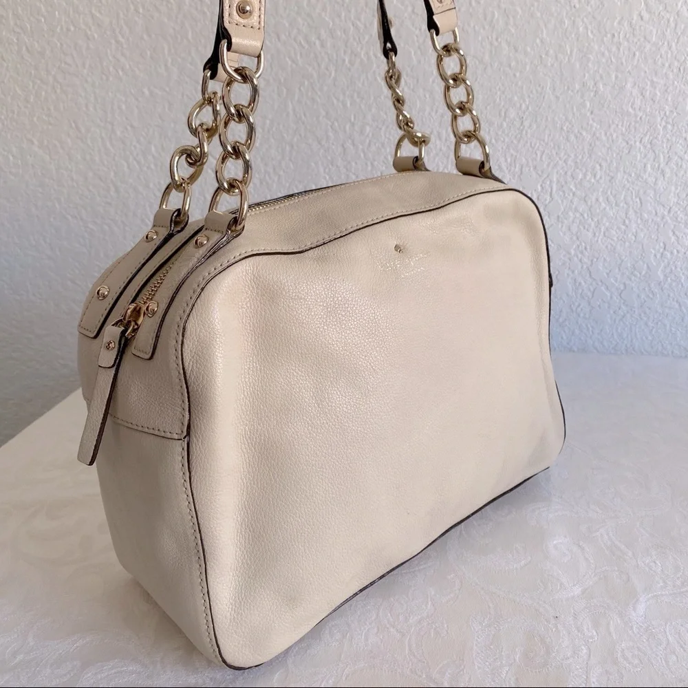 Kate spade beige chain strap leather bag
